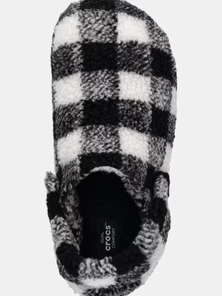 Клетчатые классические тапочки Crocs белые