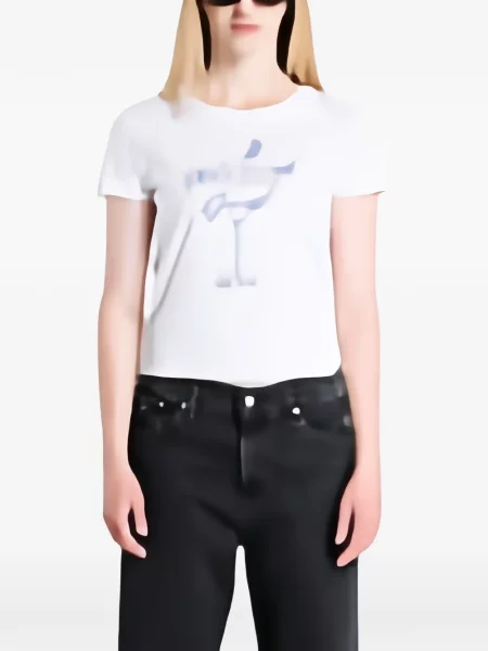 Stras tricou Guess alb