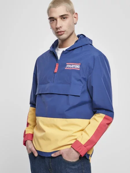 Starter Black Label Přechodná bunda královská modrá / světle žlutá / brusinková / černá / bílá červená