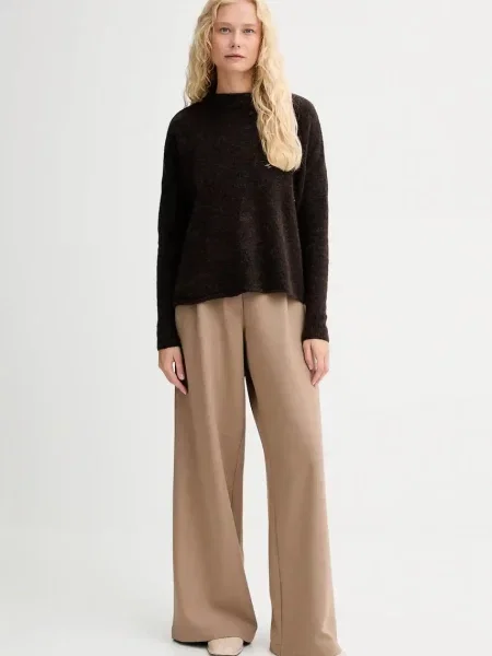 Sessun sweter z wełną lekki brązowy