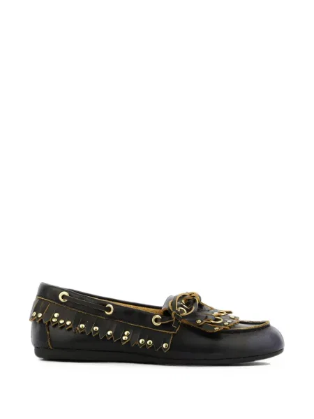 Pantofi loafer Bibi Lou cu franjuri din piele negru