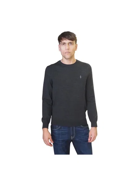 Lekki sweter Ralph Lauren wełniany szary