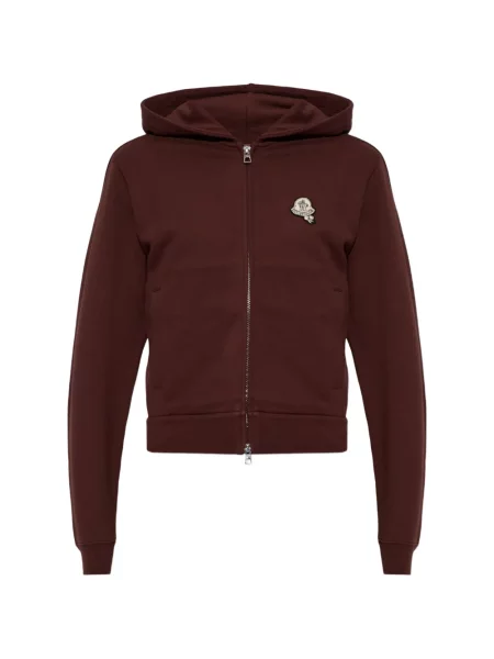 Hanorac cu glugă Moncler cu autograf maro