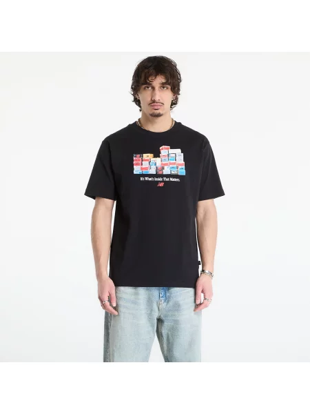 Tricou New Balance Boxes T-Shirt Black XXL negru