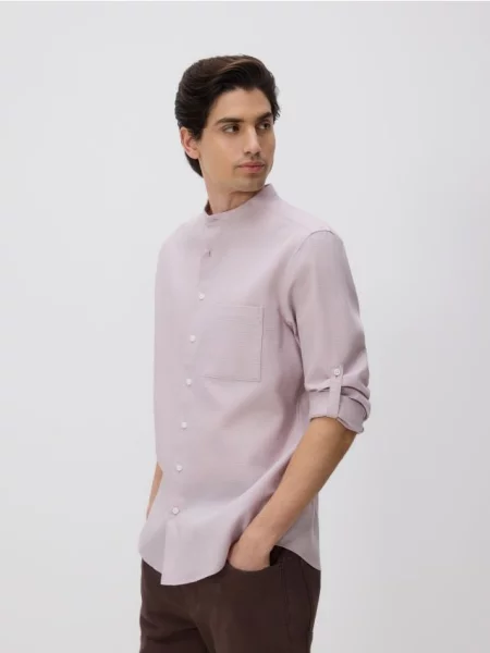 Reserved Сорочка slim fit із високим вмістом пильно-рожевий рожева
