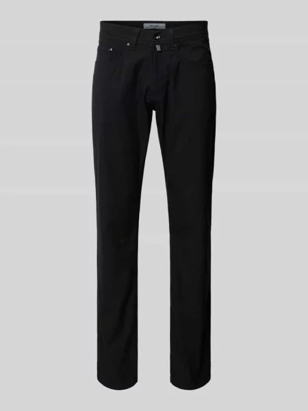 Chinosy o kroju tapered fit z 5 model ‘LYON’ Pierre Cardin czarne