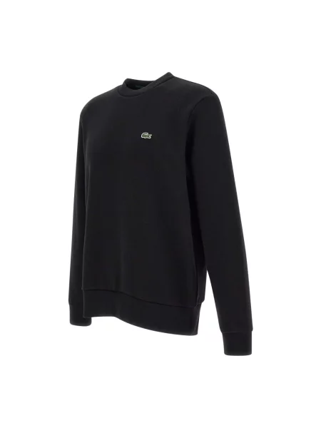 Lacoste Bluzy Mężczyzna XL Bluza z bawełny czesanej z okrągłym dekoltem czarny