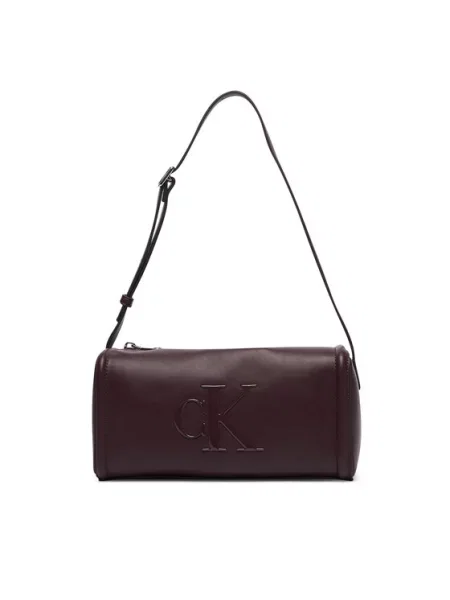 Τσάντα Calvin Klein Bold Ck Slouchy Shoulder Bag Σκούρο καφέ