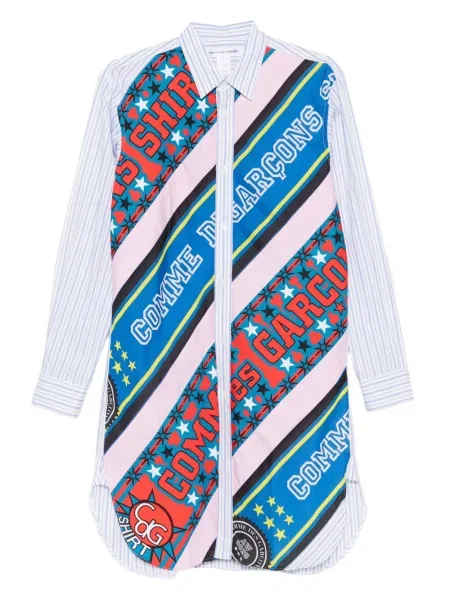 Prugasta košulja Comme Des Garçons Shirt s printom bijela