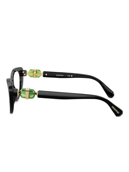 Sunčane naočale mačje oči Swarovski Eyewear s kristalima crna