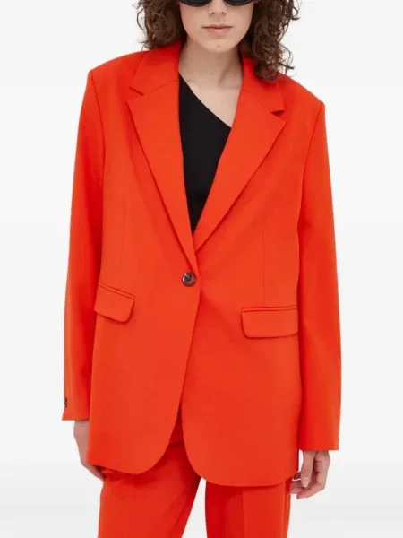 Sacou Samsøe Samsøe cu un singur rând de nasturi portocaliu