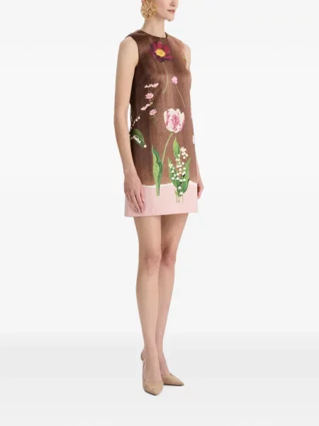 Rochie mini Oscar De La Renta cu imagine maro
