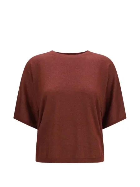 Scurt tricou Brunello Cucinelli din cașmir roșu