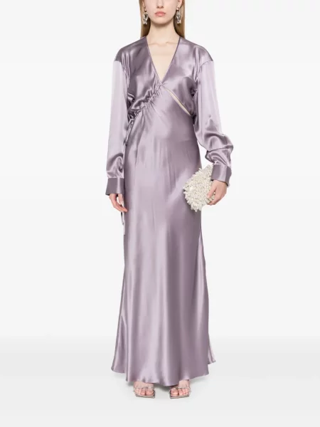 Rochie maxi Christopher Esber de mătase de costum violet