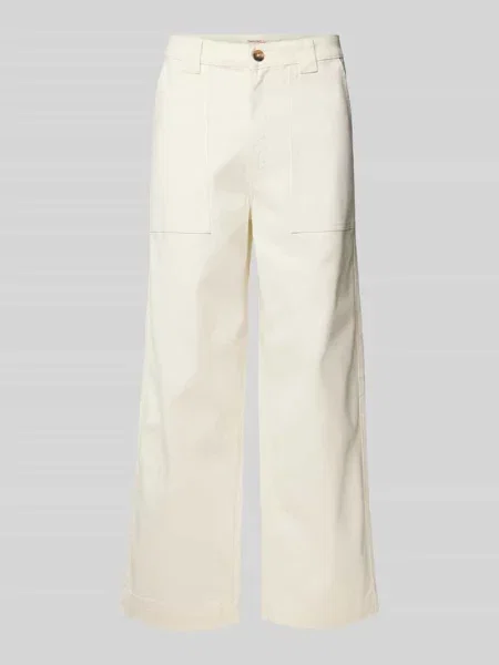 Jeansy z szerokimi nogawkami z mieszanka bawełny ekologicznej model HOTEL AMOUR' Selected Homme białe