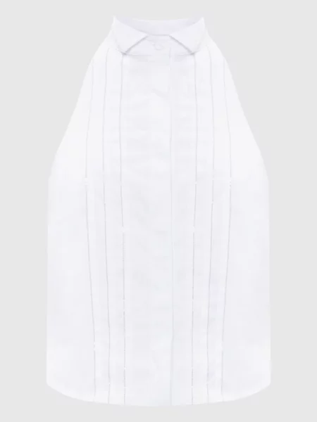 Топ з ланцюжком моніль з відкритою спиною Peserico білий