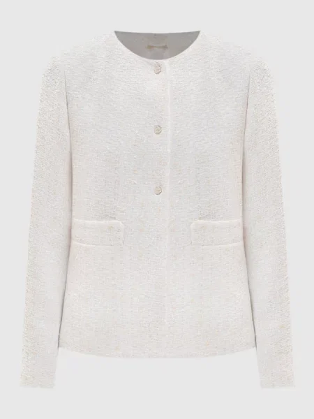 Твідовий жакет кольору айворі Herno бежевий