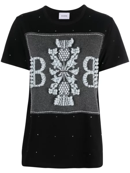 Tricou Barrie cu broderie negru