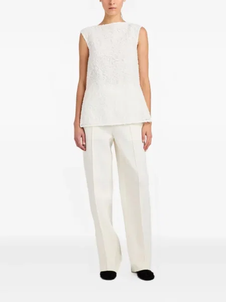 Top Proenza Schouler cu broderie alb