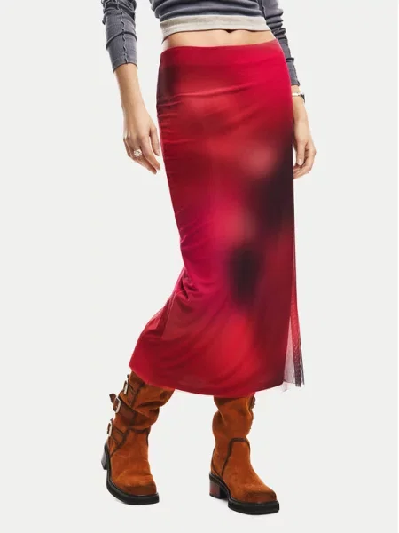 Desigual Suknja bordo / crna crvena