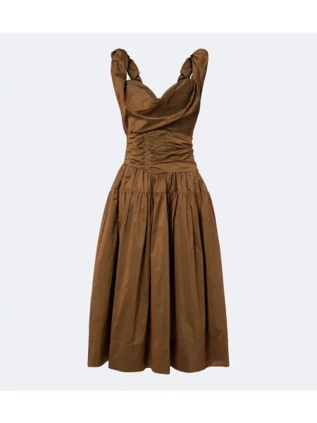 Rochie midi Vivienne Westwood din țesătură twill maro