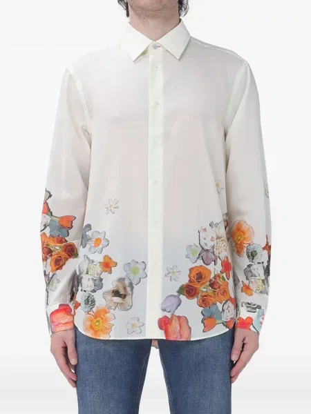 Cămașă Paul Smith cu model floral cu imagine alb