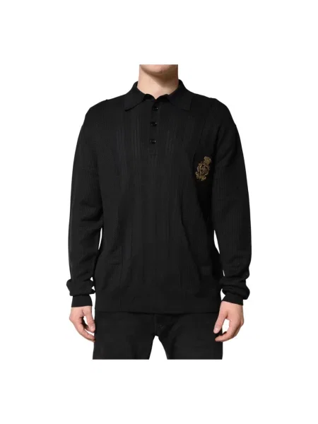Długi sweter Dolce And Gabbana z długim rękawem czarny
