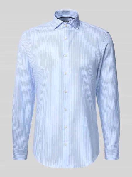 Koszula biznesowa o kroju slim fit z listwą guzikową Jake*s błękitna