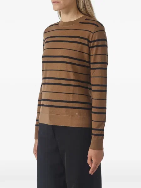 Pulover Max Mara cu decolteu rotund maro