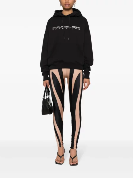 Суичър с качулка Mugler от джърси черно