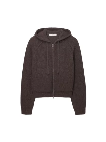 Bluza z kapturem Dunst wełniana z kapturem brązowa
