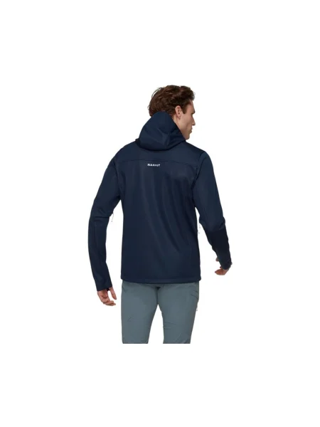 Pánska softshellová bunda Mammut Ultimate VIII Softshell Hooded navy tmavo modrá