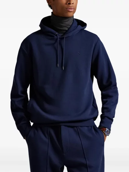 Chiloți Polo Ralph Lauren din țesătură twill cu autograf cu glugă albastru
