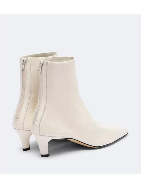 Cizme scurte Toteme din piele alb