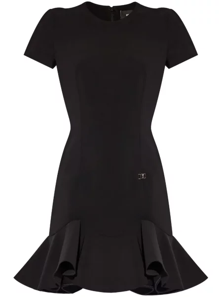 Mała sukienka mini Dsquared2 z falbankami garniturowa czarna