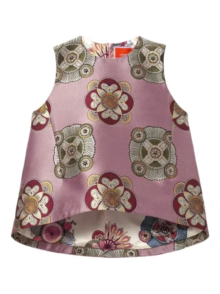 Top La Doublej fără mâneci cu model floral cu imagine roz