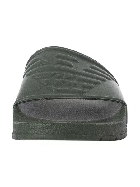 Klapki mules Emporio Armani z logo zielone