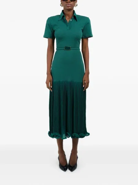 Rochie Rowen Rose plisată de costum verde