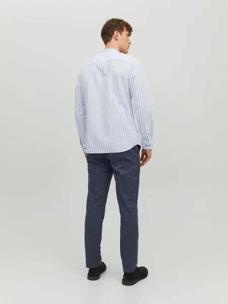 JACK & JONES Hlače na rob RIVIERA mornarska modra