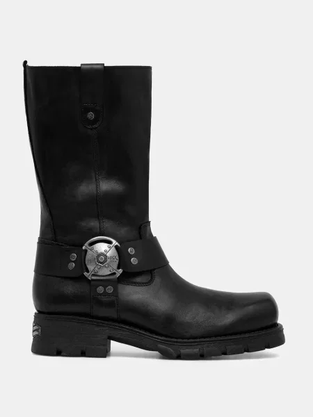 New Rock cizme de piele Itali Negro Motorcycle Negro negru