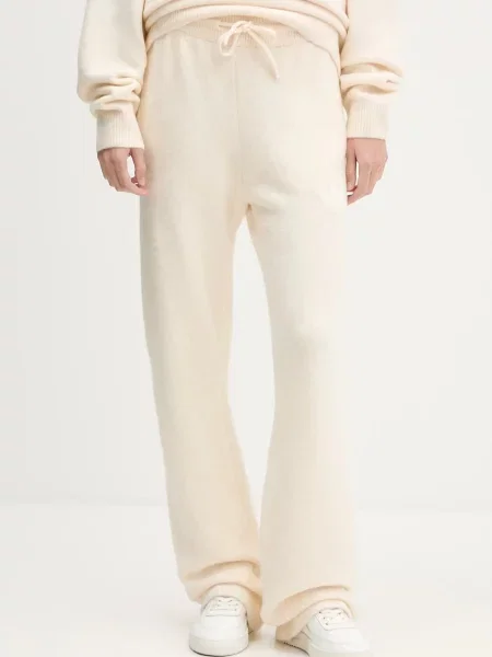 Adidas Originals pantaloni de trening cu amestec de lână Knitted Pants uni bej