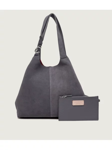Geanta hobo Coccinelle din piele gri