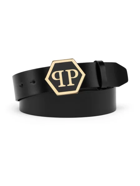 Pasek Philipp Plein skórzany czarny