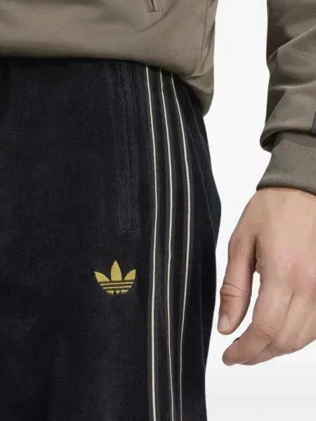 Велур бягане панталон Adidas черно