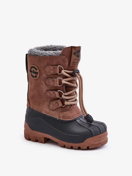 Śniegowce Lee Cooper ze sznurkiem brązowe