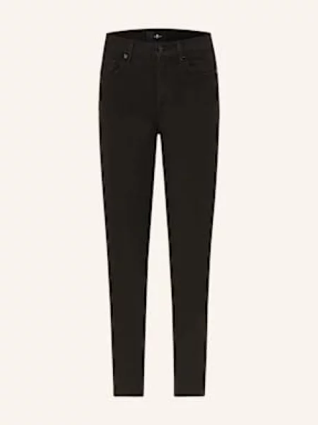 7 For All Mankind Jeansy Skinny The Ankle Skinny schwarz czarne