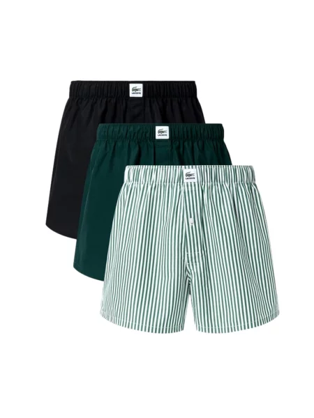 LACOSTE Boxeralsók zöld / sötétzöld / fekete fehér