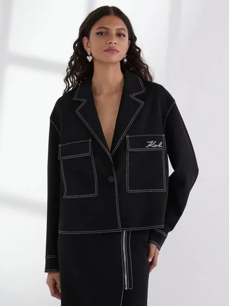 Karl Lagerfeld geacă jeans de tranziție negru