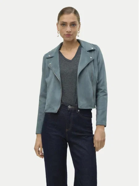 Vero Moda Geacă din imitație de piele Jose verde