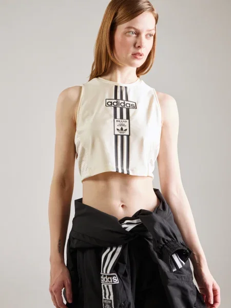 Vlnený top Adidas Originals biela